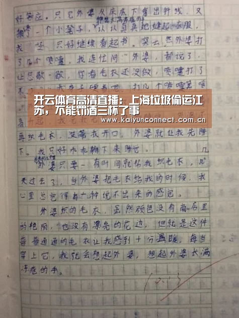 开云体育高清直播:上海垃圾偷运江苏,不能罚酒三杯了事(图1) 开云入口